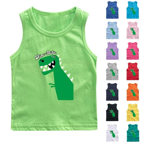 Bovxnpu Summer Boys Top, Toddler Tank Top Kids Undershirts, Fashionable Children's Summer Round Neck Base Shirt Boys' Sleeveless Top 9-10 Years
