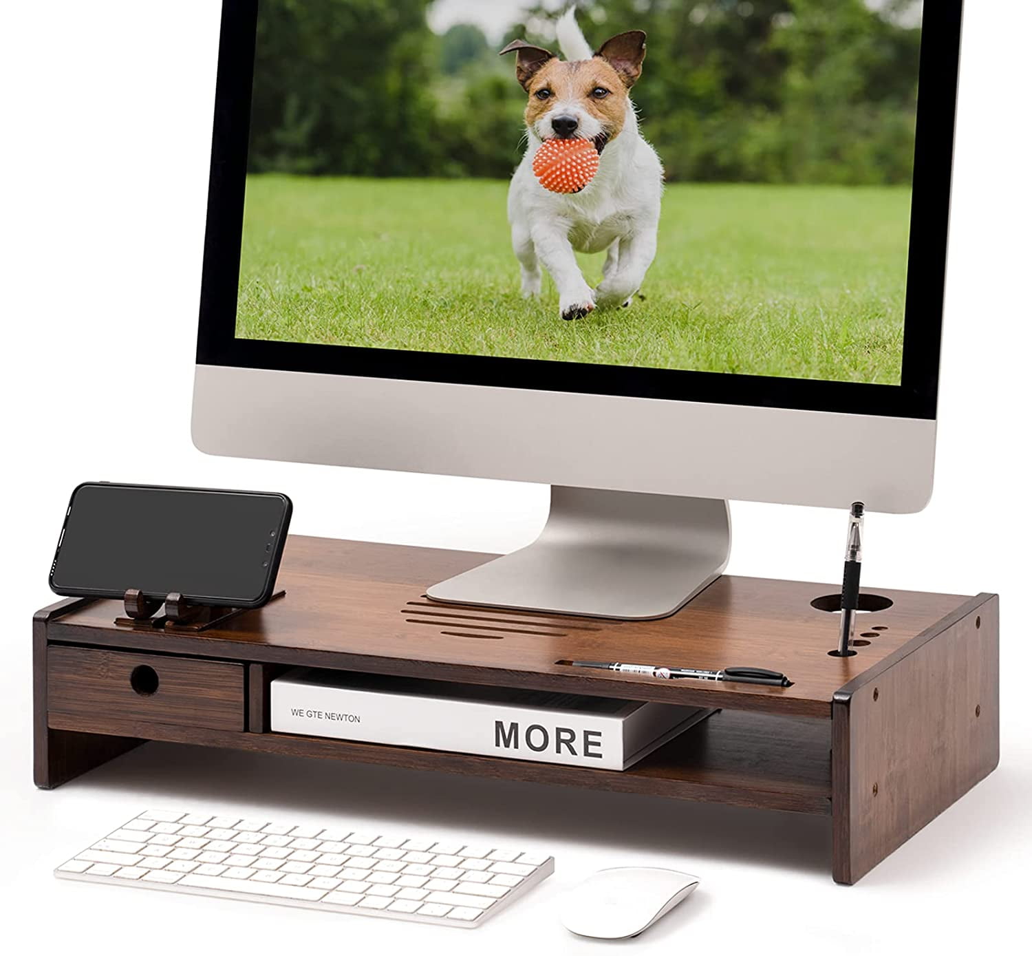 16.5" Computer Laptop Monitor Riser Wood Portable Folding Table Bed Desk Stand 
