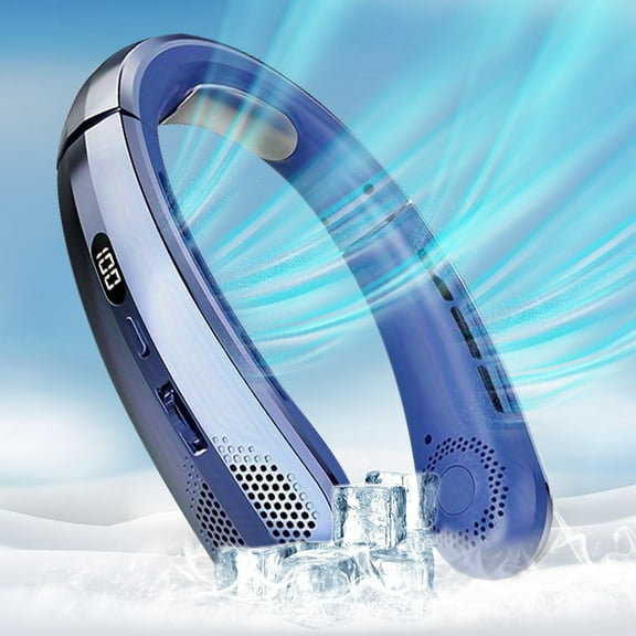 Hanging Neck Fan Portable Bladeless Mini USB Rechargeable Mute LED Digital Display Electric Fan Summer Air Cooler