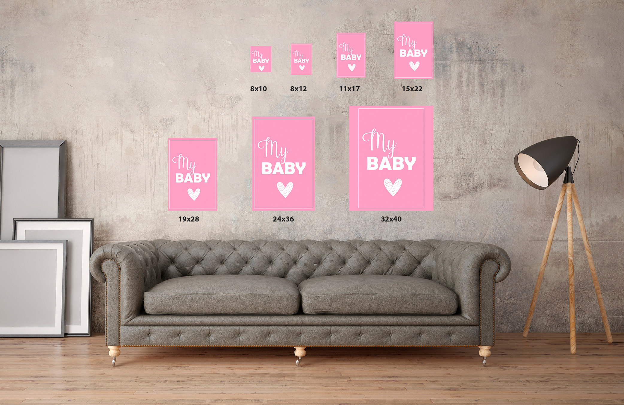 Awkward Styles My Baby Poster Wall Art Kids Room Wall Decor Pink Poster Baby Room Decor Gifts for Kids Baby Girl Room Printed Art Picture Mother Quotes Decor Girls Play Room Wall Decor Pink Poster - image 3 of 3