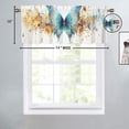 thumbnail image 4 of Watercolor Butterfly Floral Curtain Valances for Kitchen Windows Blue Flowers Dreamy Theme Rod Pocket Window Valance for Living Room Bathroom Bedroom Kitchen 54 by 18 in, 1 Panel, 4 of 6