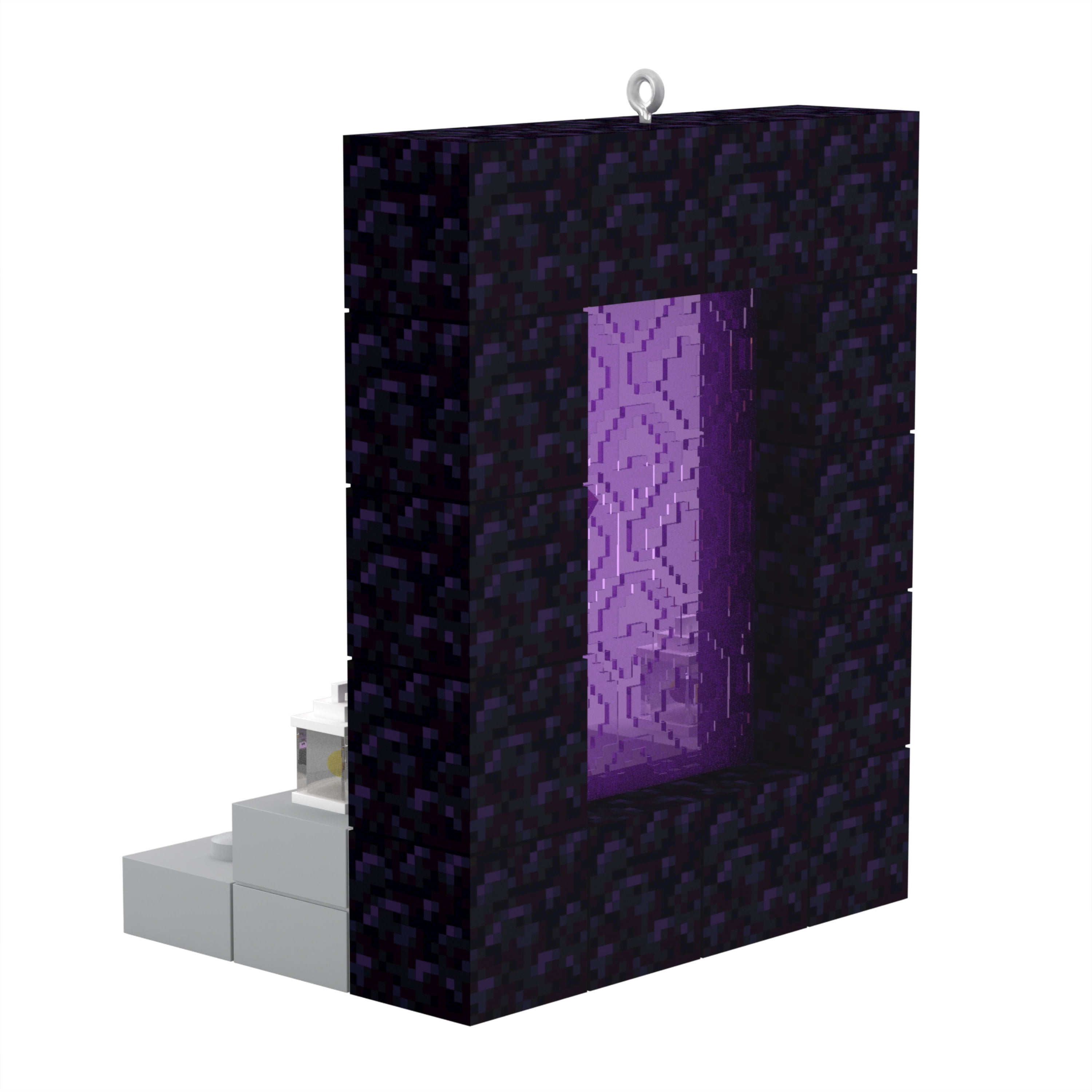 Hallmark Keepsake Minecraft Nether Portal Christmas Ornament, Lights Up, 1 Count, 3.47 x 4.34 x 2.9 Inches