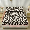thumbnail image 2 of COEQINE Twin Size Sheet Set Comfy Easy Care 3 Pieces Bedding Set Include 1 Fitted Sheet & 2 Pillowcases, All Around Elastic Fitted for Women Men, Beige Zebra Print, 2 of 5