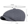 thumbnail image 2 of CoCopeaunts Newsboy Hats for Men Spring Autumn Winter Hat Solid Plain Artist Painter Beret Hat Adjustable Octagonal Newsboy Cap, 2 of 7