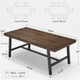 thumbnail image 5 of 70.87"Dining Table for 6~8,Long Rectangle Dining Table, Wooden Kitchen Table with Sturdy Metal Frame, 5 of 5