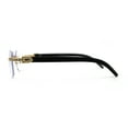 thumbnail image 4 of OG Rhinestone Stud Rimless Rectangle 90s Hip Hop Rapper Gold Black Clear Lens Eyeglasses, 4 of 4