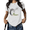 White, variant on COZYMY Women's Storybook Art Graphic Short Sleeve T-Shirt Soft Cotton Black Crewneck Summer Tee