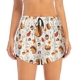 thumbnail image 2 of Yiaed Squirrel Print Women's Running Shorts with Liner 3 Zipper Pockets Elastic Workout Athletic Gym Yoga Shorts-X-Large, 2 of 7