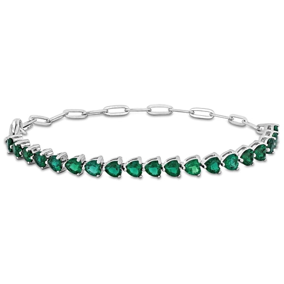 Everly Women's Created Emerald Sterling Silver Tennis Bracelet