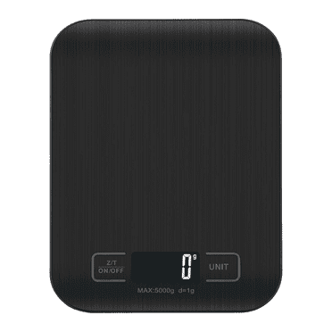 Kitchen Scales, Food Scale with Batteries, 5 Units with Tare Function, Touch Button, Backlit LCD, Black-5kg