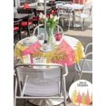 thumbnail image 4 of Outdoor Tablecloth with Umbrella Hole and Zipper, Christmas Tree Round Table Cloth 60 Inch Waterproof Tablecloth, Winter Snowflake Xmas Pink Pine Tree Picnic Table Cover for Patio Camping, 4 of 7