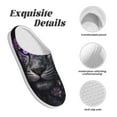 thumbnail image 5 of Goofa Purple-Eyed Floral Leopard Print Womens Mens Cotton Lightweight House Slippers , Washable Home Slippers,Indoor Comfy Bedroom Cozy Slippers-44/45, 5 of 7