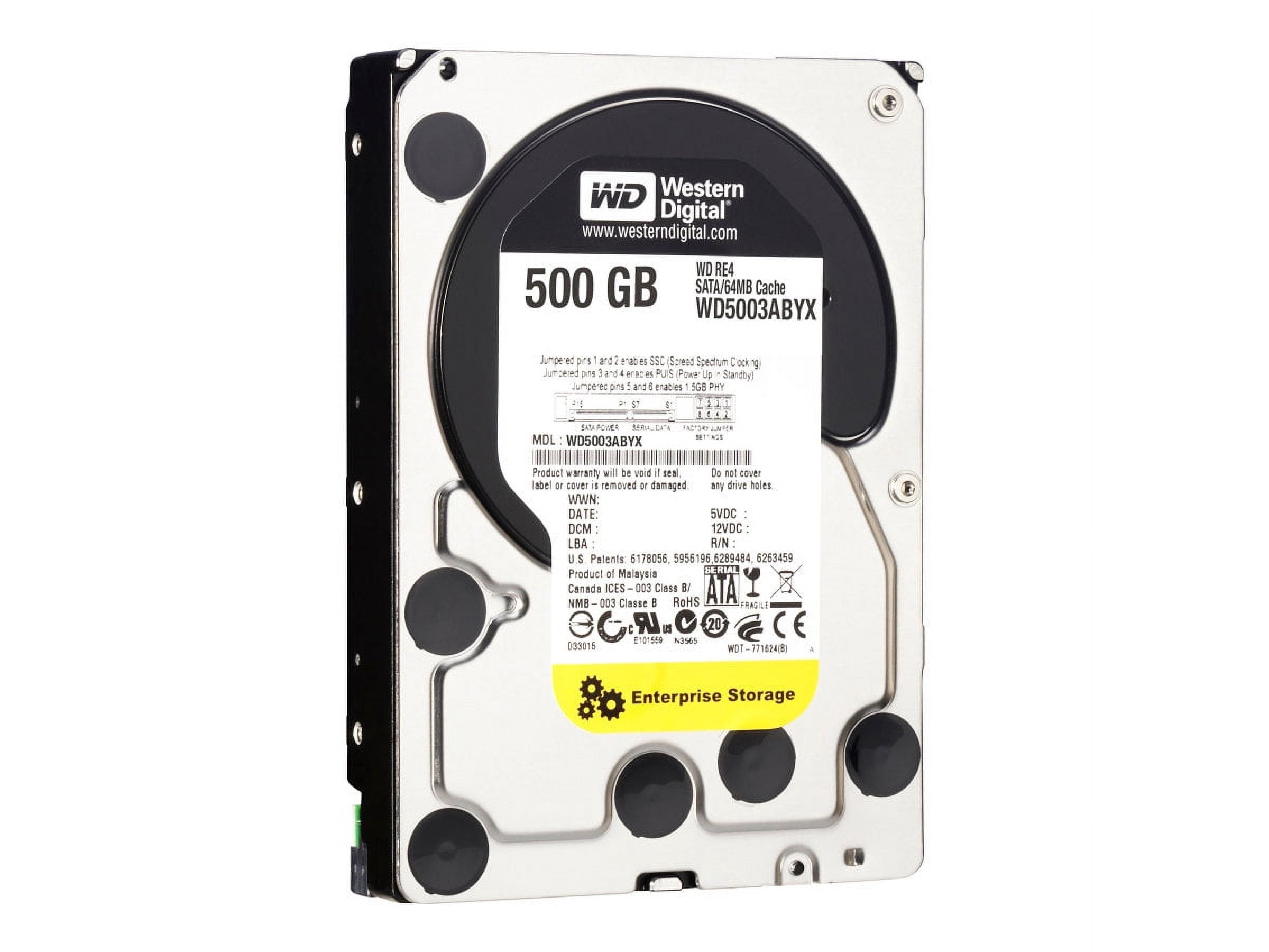WD WD5003ABYX WD WD5003ABYX 500 GB 3.5" Internal Hard Drive - SATA - 7200 - 64 MB Buffer