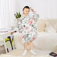 thumbnail image 6 of Dailycode Wearable Blanket Hoodie Oversized Sherpa Flannel Blankets with Pocket for 3-14 Year Old Soft Pink Watercolor Floral, 6 of 7
