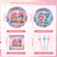 thumbnail image 3 of Princess Birthday Party Decorations, 96 Pcs Four Ever a Princess Plates and Napkins Forks Tableware Set, Girls 4th Birthday Party Supplies Disposable Plates Set for 24, 3 of 7