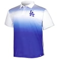 thumbnail image 2 of Men's White/Royal Los Angeles Dodgers Big & Tall Sublimated Polo, 2 of 3