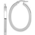 thumbnail image 1 of 14K White Gold Jbsp's Polished Oval Hoop Earrings (37.75 X 27.5) Made In Italy le2129w, 1 of 6