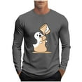 thumbnail image 2 of FDGIU Men's Halloween Graphic Tees Men Fashion Casual Print Sports Long Sleeves Round-Neck Blouses Shirts Casual Shirts, 2 of 5
