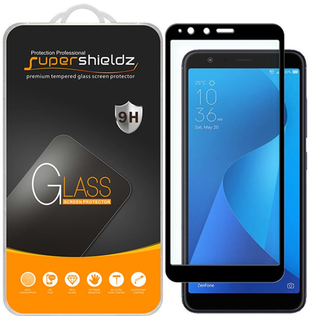 [2-Pack] Supershieldz for ASUS ZenFone Max Plus (M1) [Full Screen Coverage] Tempered Glass Screen Protector, Anti-Scratch, Anti-Fingerprint, Bubble Free (Black Frame)