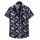 thumbnail image 2 of Blusa informal de manga corta con botones y estampado de playa para hombre Pompotops  oipoqjl48571, 2 of 4