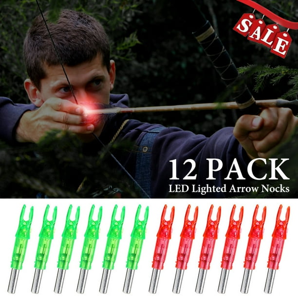 12Pcs LED Arrow Nock Tail Lighted Arrow Nocks, LED Shooting Archery