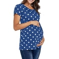 thumbnail image 2 of Gerichy Women's Maternity Tops Short Sleeve Side Ruching Round Neck Shirt Pregnant Shirt Maternity Blouse, 2 of 5
