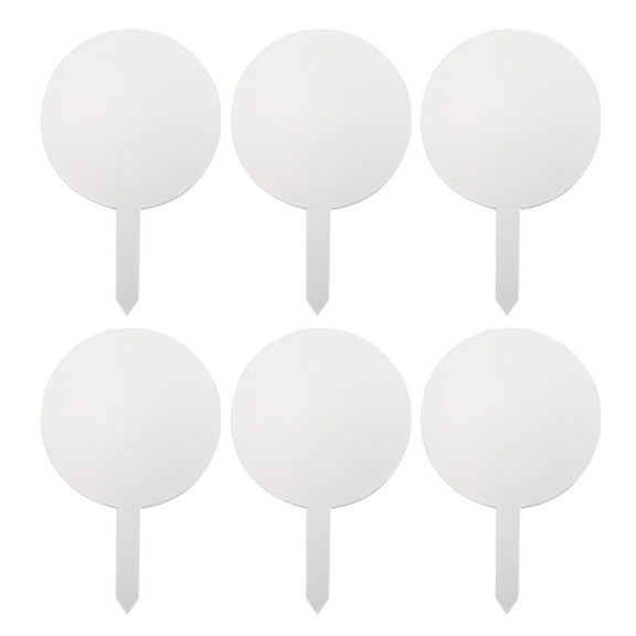 HEALEEP 6-Pack Round Acrylic Garden Label Stakes for , Plant Tags 4.72x2.99x0.04 Inches