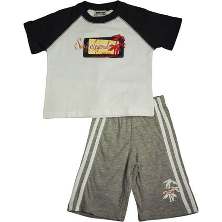 

Mish Mish Infant Toddler Boys Cotton Short Sleeve Tank Tee Shirts Short Sets 11825-2T (blue/grey)
