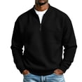 thumbnail image 3 of Harcomeey Sweatshirts Men Solid Color Stand Up Collar Half Zip Long Sleeve Sweatshirt Base Layer Outerwear Casual Pullover Soft and Comfortable, 3 of 8
