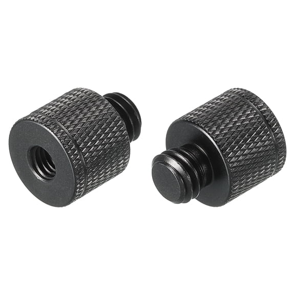 Uxcell Mic Stand Adapter M6 Female to 3/8 Male Camera Screw Thread Adapter for Microphone Tripod Stand Black 2 Pack