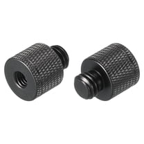 Uxcell Mic Stand Adapter M6 Female to 3/8 Male Camera Screw Thread Adapter for Microphone Tripod Stand Black 2 Pack