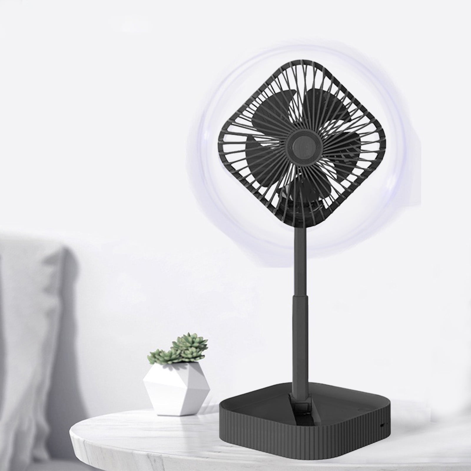 Apmemiss Clearance Portable Pedestal Fan - Foldaway Standing Fan Foldable Desk Fan, Wireless Use 1200Mah Rechargeable Battery, Control Telescopic 3Speed Quiet Fan for Home Kitc