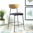 thumbnail image 2 of SAFAVIEH Ryker Scandinavian Counter Stool, Oak/Black (20.3 in. W x 20 in. D x 39 in. H), 2 of 14