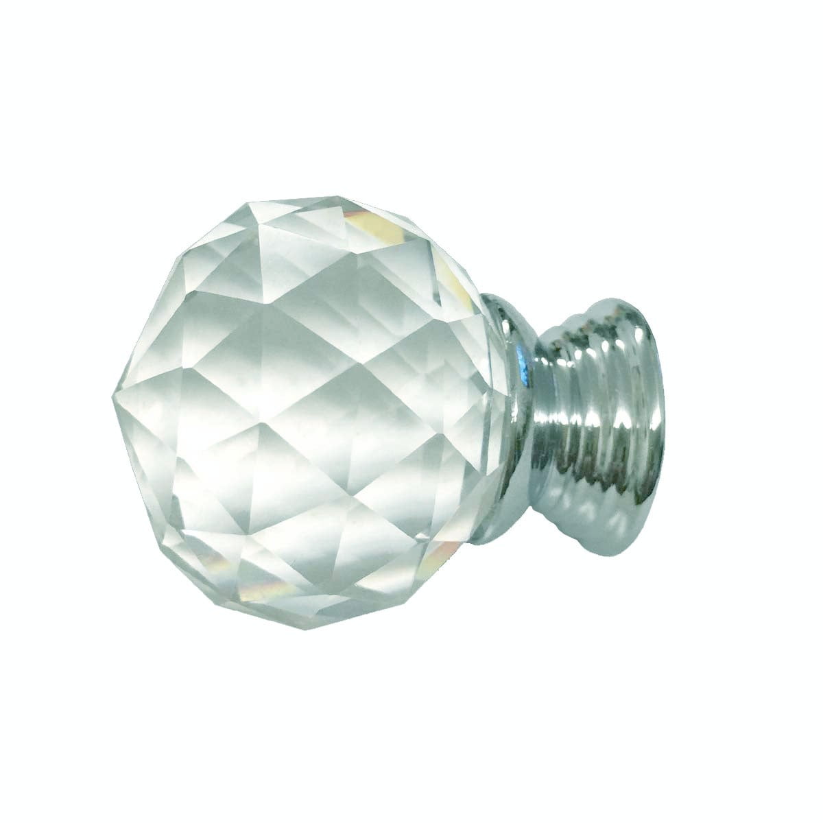 Clear Glass Cabinet Knobs Round 1.5 Inch Projection, 30mm dia. 10 pcs