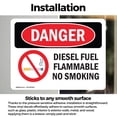 thumbnail image 3 of (2 Pack) Diesel Fuel Flammable No Smoking OSHA Danger Sign 7 Inch X 5 Inch Vinyl Label Decal Sticker Weather Resistant, UV Protected for Workplace, Business, and Construction Site, Made, 3 of 7
