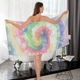 thumbnail image 7 of Rainbow Tie Dye Swirl Hippie Circle Batik Cotton Towel Set 2 Piece, 1 Bath Towels 1 Washcloth, Soft Fast Dry Super Absorbent Face Hand Towel for Bathroom Hotel Gym Spa and Beach, 7 of 7