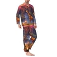 thumbnail image 2 of Picia Lantern Giraffes Magical Forest Pattern Men’s Long-Sleeve Sleepwear Set - Soft 2-Piece Loungewear with Pockets, Comfy PJs for Relaxing Nights-Medium, 2 of 7