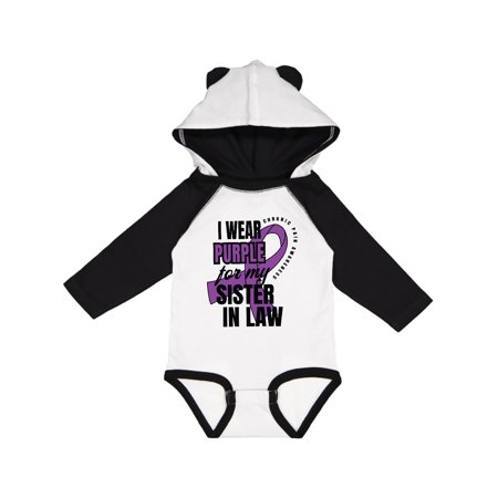 

Inktastic Chronic Pain I Wear Purple For My Sister in Law Gift Baby Boy or Baby Girl Long Sleeve Bodysuit