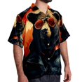 thumbnail image 2 of Vintage Bear Men's Short Sleeve Casual Printed Button Down Beach Shirts - Summer Fashion Tops, 2 of 6
