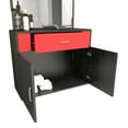thumbnail image 4 of Artist Hand Wall Mount Barber Salon Station Hair Styling Makeup Spa with Mirror, Drawer, 2 Doors (Black+Red), 4 of 9
