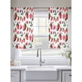 thumbnail image 5 of Red Strawberry Sheer Curtains 45 Inch Length 2 Panels Set Window Treatments, Flowers Pink Love Valentine's Day Rod Pocket Semi Curtains for Living Room/Bedroom/Kitchen Décor, 104"W x 45"L, 5 of 7