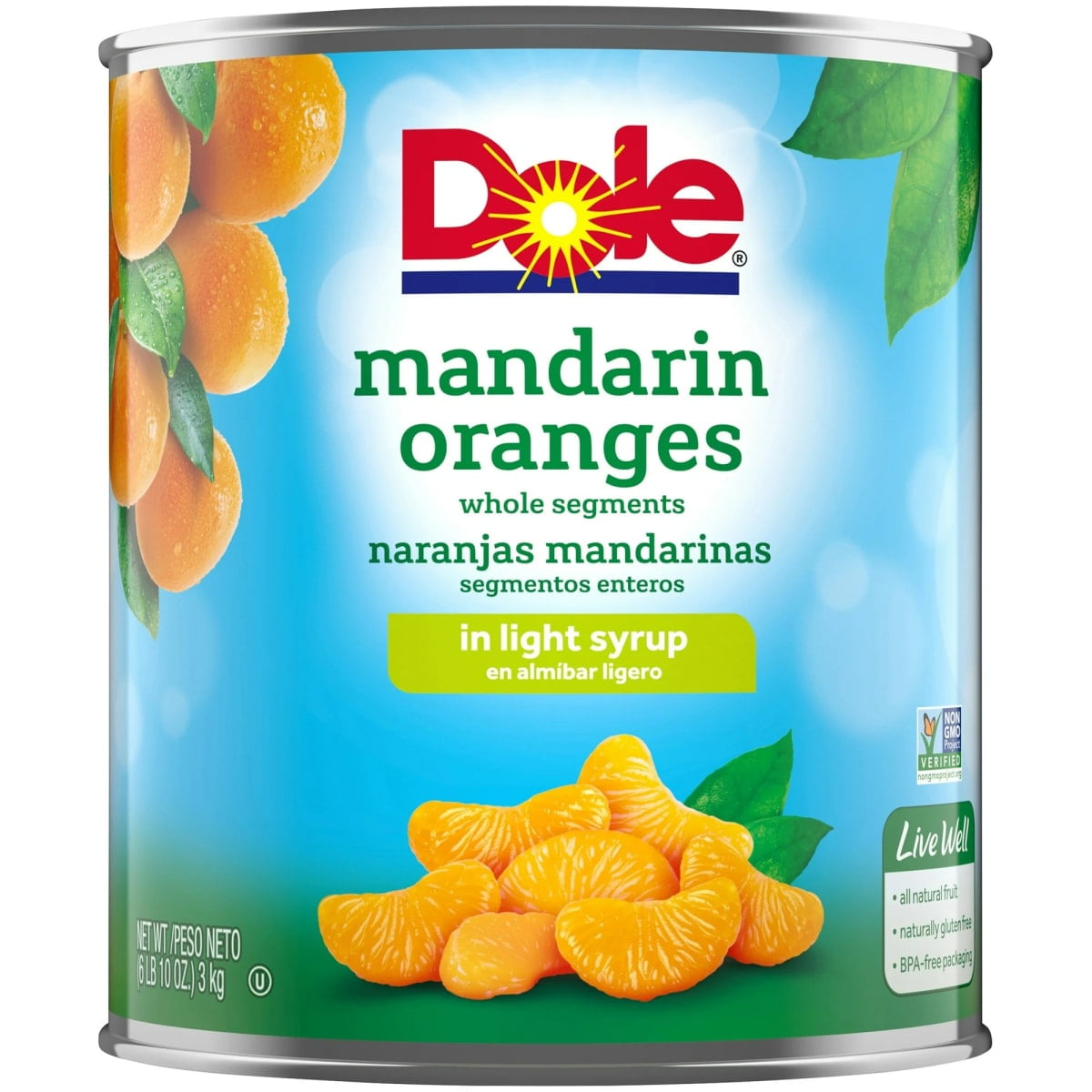 Dole Mandarin Oranges in Light Syrup, 106 oz Can