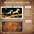 thumbnail image 5 of 1 Pcs Durable License Plate Covers & Frames, Two Running Horses For Decorative Front, Waterproof For Decoration Aluminum License Plate Covers & Frames Cover For Men Women, 12" X 6", 5 of 6