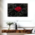 thumbnail image 3 of Elephant Stock Red Rose Pop Wall Art - Horizontal Canvas Wall Art - Living Room Wall Decor - Gothic Canvas - Red And Gray Decor - 36" x 24", 3 of 8