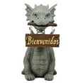 thumbnail image 3 of Bienvenidos Welcome Sign Dragon Garden Greeter Bobblehead Statue Faux Stone, 3 of 9