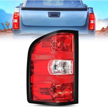 Nilight Driver Side Taillight Assembly for 2007 2008 2009 2010 2011 2012 2013 2013 2014 Chevy Silverado 1500 2500HD 3500HD 2007-2013 GMC Sierra 3500HD Rear Lamp w/Bulbs and Harness
