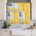 thumbnail image 2 of Abstract Graffiti Art Curtain Valances Set Retro Yellow Gary Street Art Kitchen Curtains 24&nbsp;inch Length Rod Pocket Valance and Tiers 3 Piece Set Small Bedroom Bathroom Laundry Decor, 2 of 9