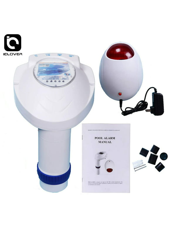 IClover Pool Alarm Electronic Monitoring System In-Ground Swimming Pool Alarm System for Kids Pets Safety Wireless Solar Powered