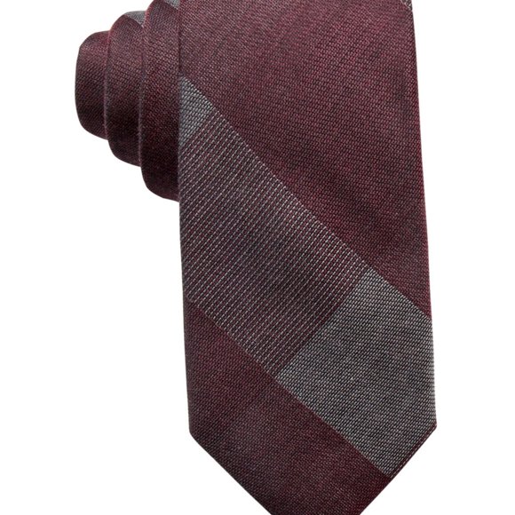 Ryan Seacrest Mens Addison Plaid Self-tied Necktie, Red, One Size