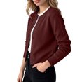 thumbnail image 5 of Women's Long Sleeve Button Down Cropped Knit Cardigan,Casual Short Sweater Jacket, 5 of 6